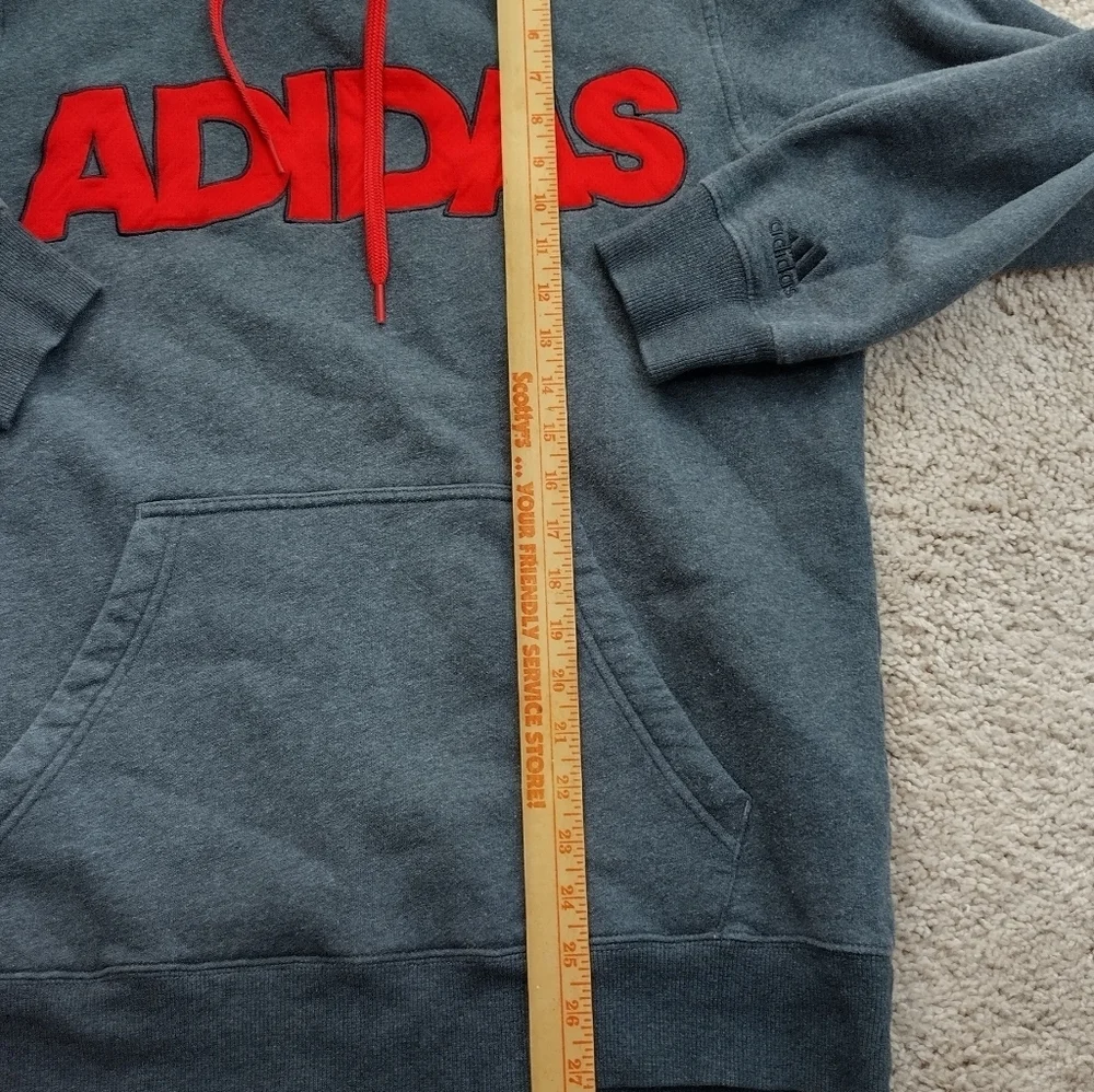 ADIDAS Big Lettering Pullover Hoodie Adult Size Large With Insulation Hipster